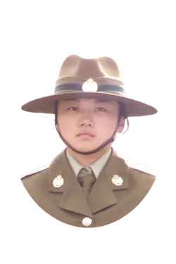 Dr Angel Lu showing exhaustion and back pain while serving in the army